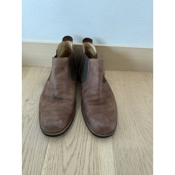 Sandro Other - SANDRO Men's Brown Pebbled Leather Chelsea Ankle Pull On Boots Size 10 9.5